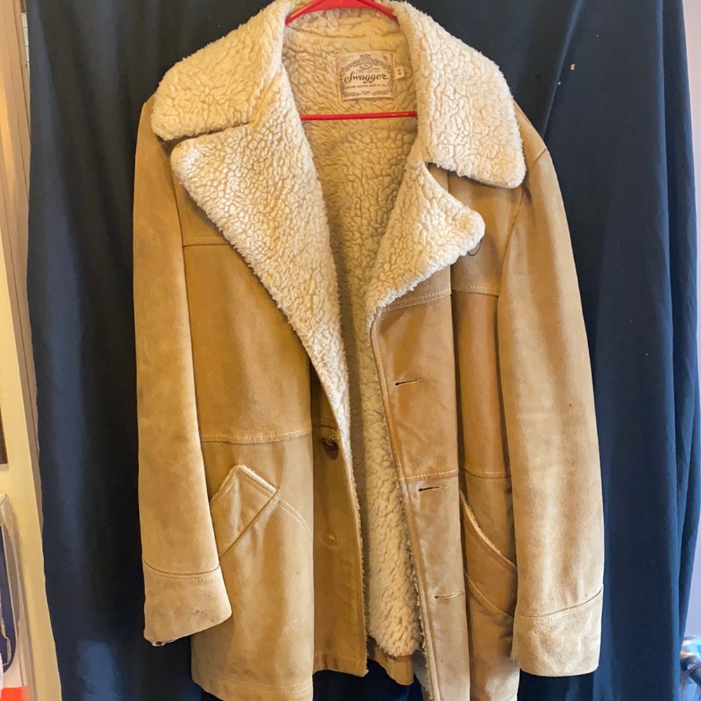 Men’s Sheepskin Shearling Suede Leather Man Jacket